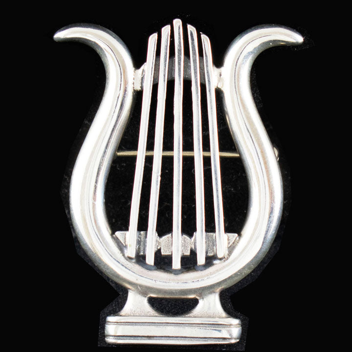 Lyre outlet - Harp Silver Brooch Pin - God of Music Arts Apollo - Ancient Greece