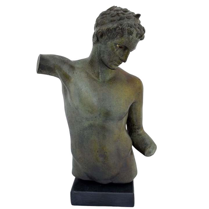 Ephebe of Marathon Bronze bust - Young boy statue - National Museum reproduction