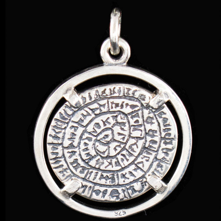 Phaistos Disk Pendant - Sterling Silver - Minoan Period