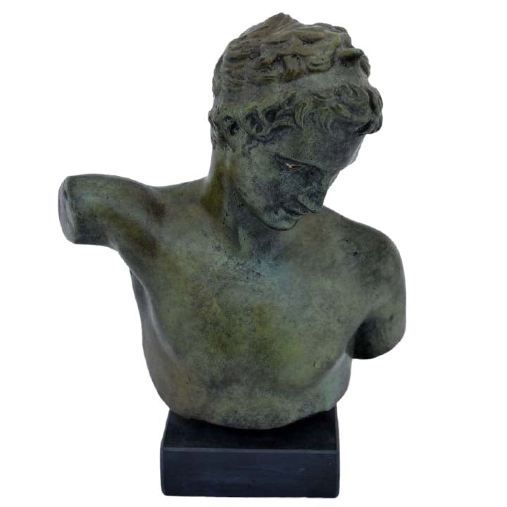 Ephebe of Marathon Bronze bust - Youth boy statue - National Museum reproduction