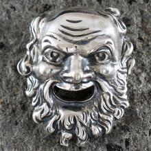 Load image into Gallery viewer, Dionysus Mask Silver Pendant - Dionysos God of Wine - Brooch Pin
