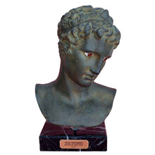 Load image into Gallery viewer, Ephebe of Marathon bust - Casting stone with Bronze color effect statue - Young boy
