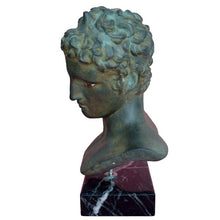 Load image into Gallery viewer, Ephebe of Marathon bust - Casting stone with Bronze color effect statue - Young boy
