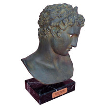 Load image into Gallery viewer, Ephebe of Marathon bust - Casting stone with Bronze color effect statue - Young boy
