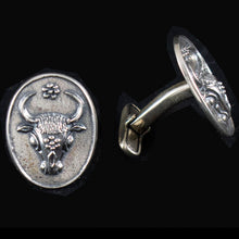 Load image into Gallery viewer, Minoan Bull Cuff links - Sterling Silver - Palace of Knossos Crete Greece
