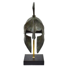 Load image into Gallery viewer, King Leonidas bronze helmet on Marble base - Thermopylae 300 Spartans vs Persian
