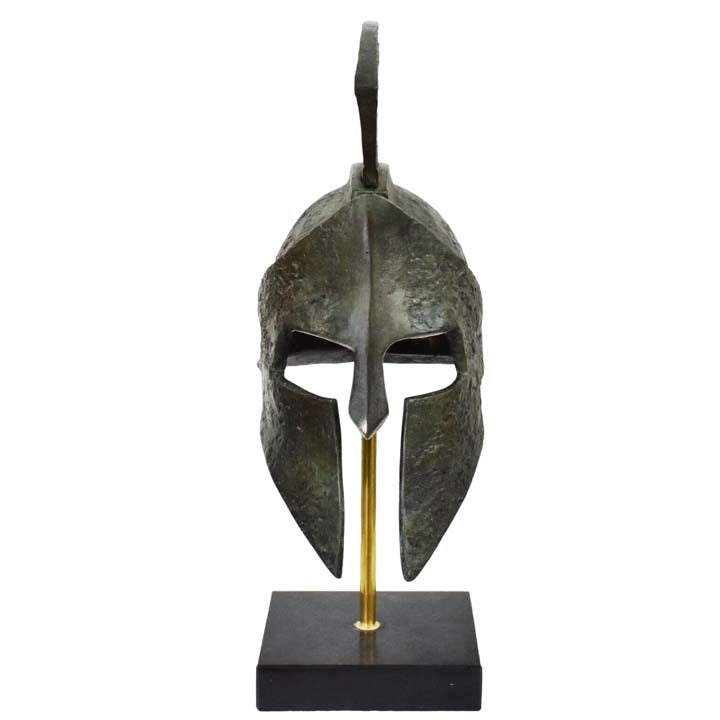 King Leonidas bronze helmet on Marble base - Thermopylae 300 Spartans vs Persian