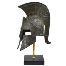 Load image into Gallery viewer, King Leonidas bronze helmet on Marble base - Thermopylae 300 Spartans vs Persian
