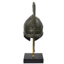 Load image into Gallery viewer, King Leonidas bronze helmet on Marble base - Thermopylae 300 Spartans vs Persian
