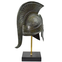 Load image into Gallery viewer, King Leonidas bronze helmet on Marble base - Thermopylae 300 Spartans vs Persian
