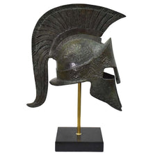 Load image into Gallery viewer, King Leonidas bronze helmet on Marble base - Thermopylae 300 Spartans vs Persian
