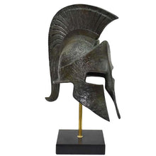 Load image into Gallery viewer, King Leonidas bronze helmet on Marble base - Thermopylae 300 Spartans vs Persian
