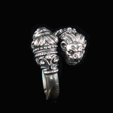 Load image into Gallery viewer, Lion Head Silver Ring - Size Between Us 6 to 9 - Symbol of Strength
