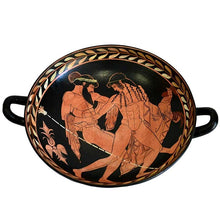 Load image into Gallery viewer, Ganymedes and Zeus Small red Figure Kylix Vase - Museum of Ferrara The Cupbearer
