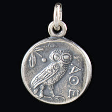 Load image into Gallery viewer, Athens Tetradrachm - Goddess Athena &amp; Owl of Wisdom Silver Pendant
