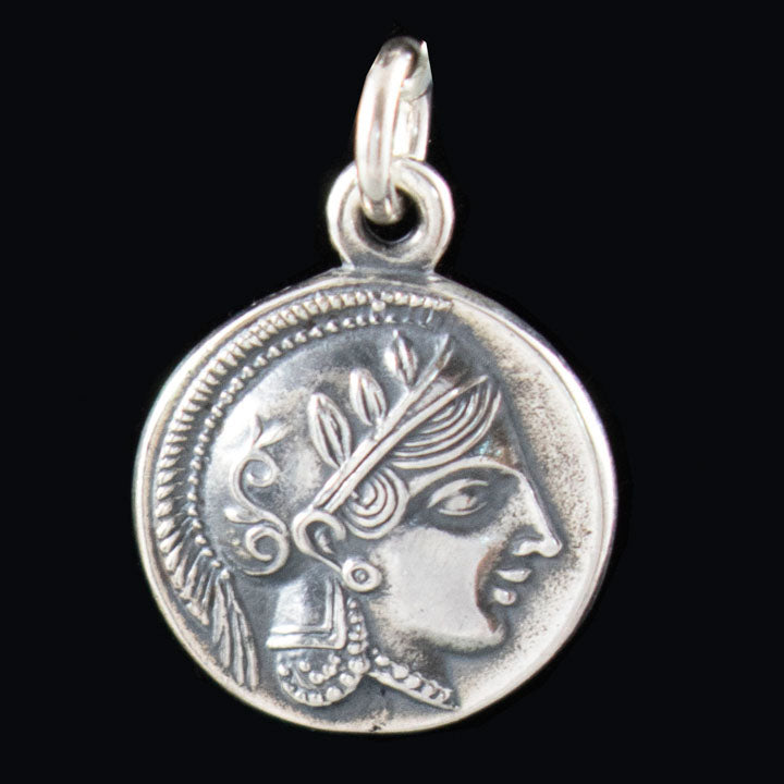 Athens Tetradrachm - Goddess Athena & Owl of Wisdom Silver Pendant