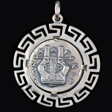 Load image into Gallery viewer, Apollo X-Large Silver Coin Pendant with Meander Design - God of Light - Music
