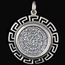 Load image into Gallery viewer, Phaistos Disk X-Large Pendant With Meander - Sterling Silver - Minoan Period
