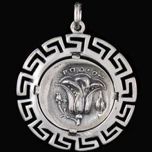 Load image into Gallery viewer, Helios Ancient Sun God X-Large Pendant with Meander Design - Rhodes Helius
