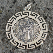 Load image into Gallery viewer, Byzantine Konstantinato X-Large Silver Pendant - Histamenon - Christ Enthroned
