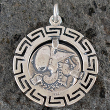 Load image into Gallery viewer, Mythical Horse Pegasus Coin Pendant With Meander - Goddess Athena - Corinth Stater
