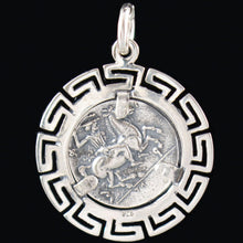 Load image into Gallery viewer, Phillip II Macedon Depicting Zeus Coin Pendant with Meander Design
