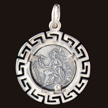 Load image into Gallery viewer, Alexander The Great - Lysimachos Silver Coin Pendant - Meander Design - Macedonia King
