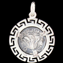 Load image into Gallery viewer, Helios Ancient Sun God Pendant with Meander Design - Rhodes Apollo Helius
