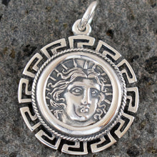 Load image into Gallery viewer, Helios Ancient Sun God Pendant with Meander Design - Rhodes Apollo Helius
