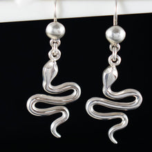 Load image into Gallery viewer, Minoan Snakes Silver Earrings - High Quality Item
