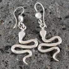 Load image into Gallery viewer, Minoan Snakes Silver Earrings - High Quality Item
