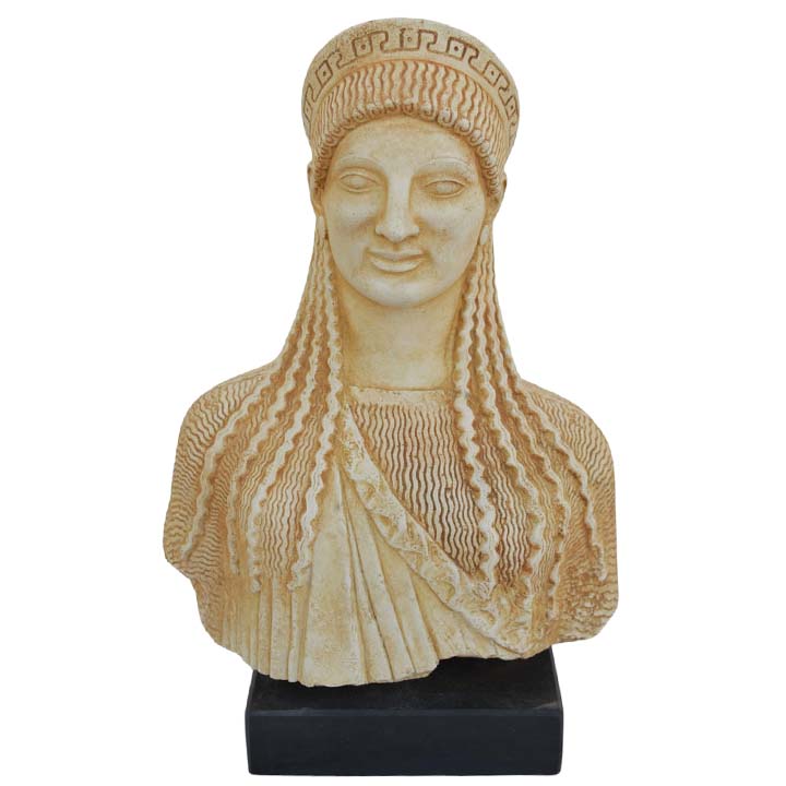 Archaic Kore Of Acropolis Bust - Korai - Goddess Athena - Parthenon Decoration