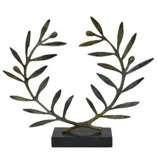 Load image into Gallery viewer, Olive Wreath on Marble Base - Ancient Olympic Games Prize - Pure Bronze Kotinos
