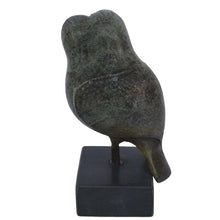 Load image into Gallery viewer, Owl of Athens Bronze small statue on Marble Base - Goddess Athena symbol
