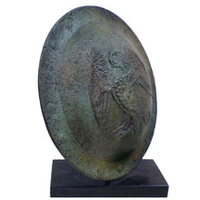 Load image into Gallery viewer, Bronze small shield with Owl of Wisdom - Warrior Goddess Athena symbol
