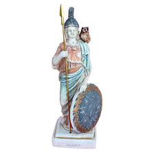 Load image into Gallery viewer, Goddess Athena with her Owl sculpture statue - Symbol of Wisdom
