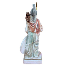 Load image into Gallery viewer, Goddess Athena with her Owl sculpture statue - Symbol of Wisdom
