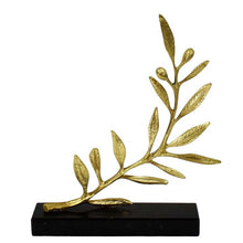 Load image into Gallery viewer, Pure Bronze Olive Branch on Marble Base - Ancient Greek Olympic Games Prize
