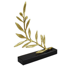 Load image into Gallery viewer, Pure Bronze Olive Branch on Marble Base - Ancient Greek Olympic Games Prize
