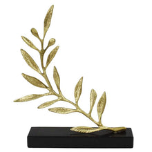 Load image into Gallery viewer, Pure Bronze Olive Branch on Marble Base - Ancient Greek Olympic Games Prize
