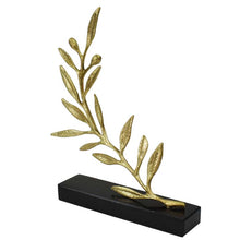 Load image into Gallery viewer, Pure Bronze Olive Branch on Marble Base - Ancient Greek Olympic Games Prize
