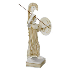 Load image into Gallery viewer, Goddess Athena with spear Alabaster aged statue - Symbol of Wisdom Power Strategy
