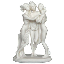 Load image into Gallery viewer, Graces Charites Alabaster small Sculpture Statue - Greek Goddesses of Pleasure
