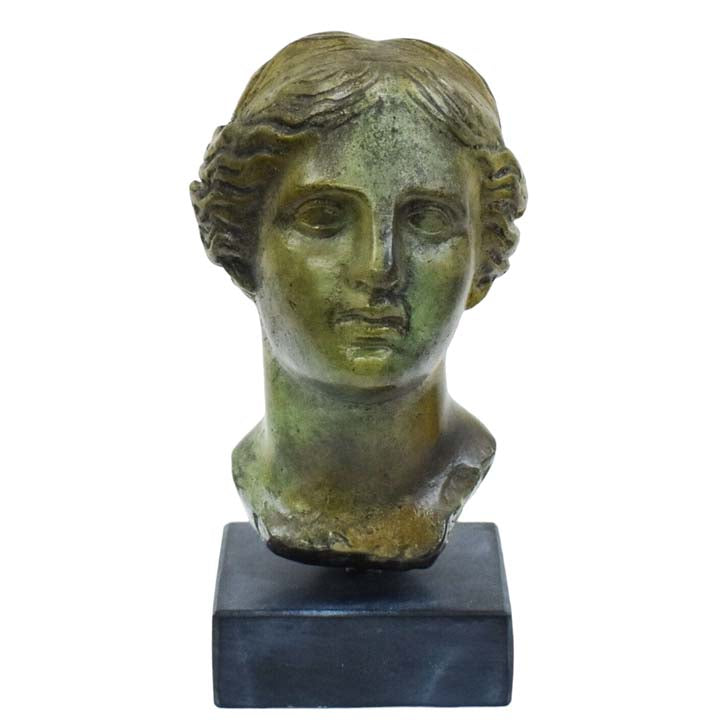 Aphrodite bronze bust sculpture - Museum Replica - Venus Goddess of Love Beauty