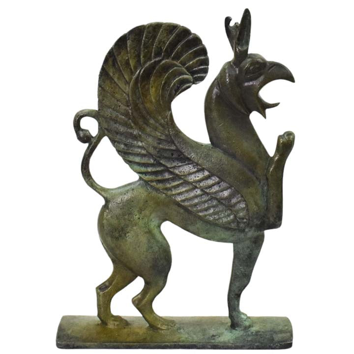 Griffin Bronze figurine - Legendary Mythical Creature - Apollo treasure guardian