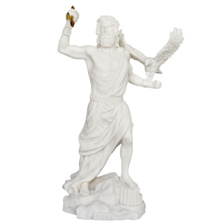 Zeus Alabaster statue - Mount Olympus - King of All Gods - Ruler of Sky and Thunder