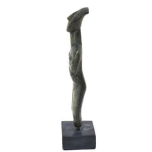 Load image into Gallery viewer, Cycladic Bronze Idol sculpture on marble base - Ancient Art Abstract Simplicity
