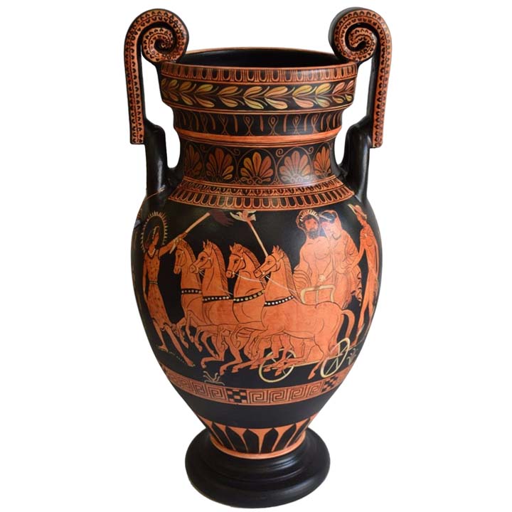 Hades on Chariot with Persephone - Red Figure Volute Krater Vase ...