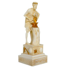 Load image into Gallery viewer, Hephaestus Alabaster aged small statue - God of Fire Volcanoes Blacksmith - Vulcan
