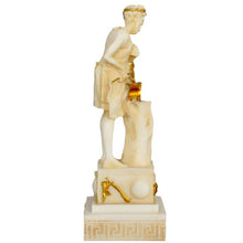 Load image into Gallery viewer, Hephaestus Alabaster aged small statue - God of Fire Volcanoes Blacksmith - Vulcan
